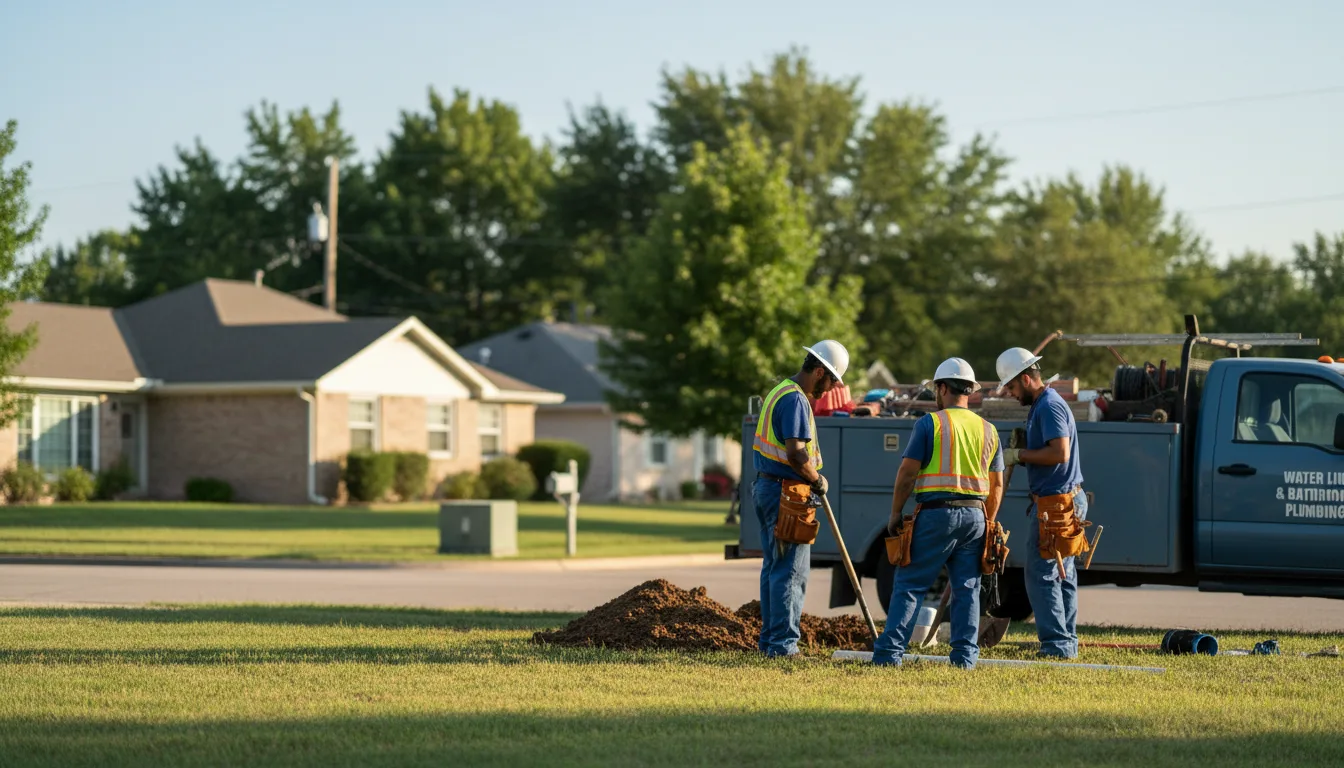 Residential water line and bathroom plumbing service in Finley, ND